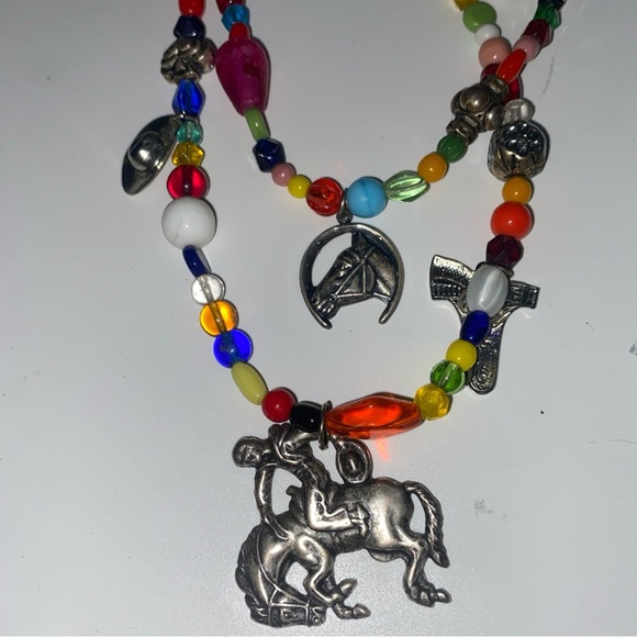 Lot Southwest Style Art Glass Bead Multicolor Necklaces - Picture 2 of 13